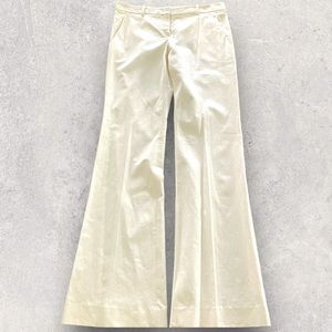 Theory Wide Leg Ivory/White High Rise Juliena Stretch Pants Trousers Size 10